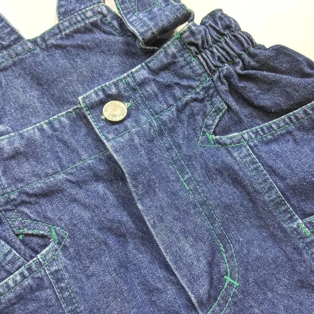Vintage 90s Tow Away Zone Shortalls Unisex Children's Size 2-3T Denim Overalls